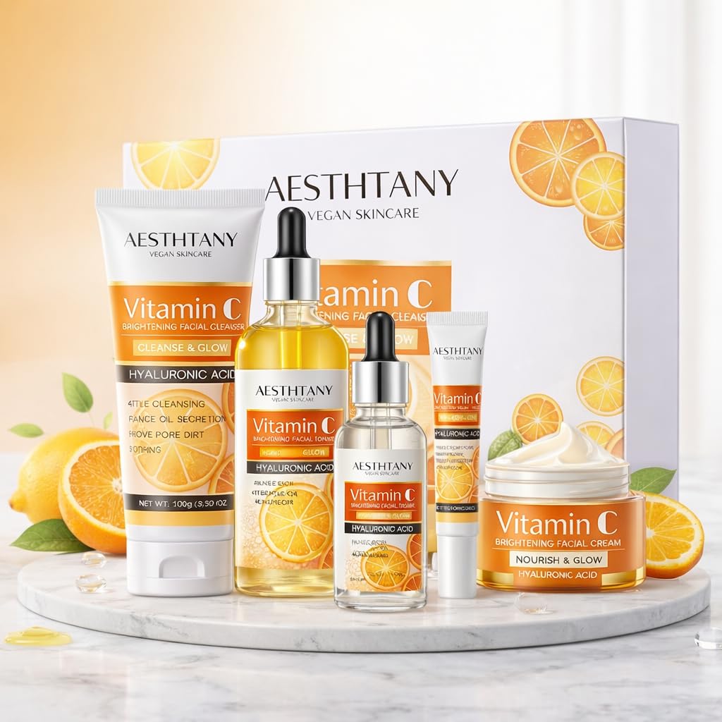Vitamin C Skin Care Set Moisturizing Hyaluronic Acid Skin Care - Product Imagery