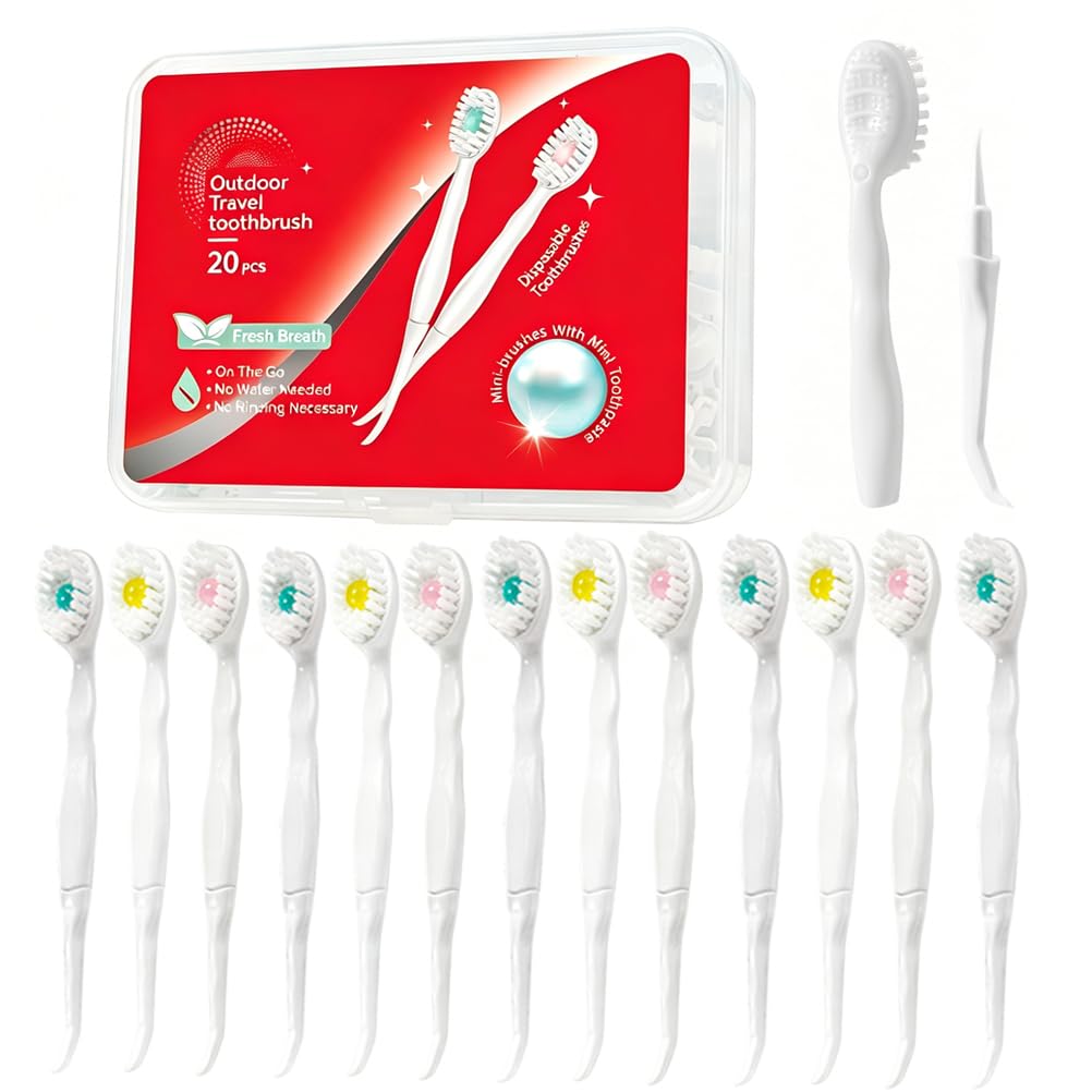 Mini Disposable Toothbrush Travel Set, Mix Flavor, 24pcs - Product Imagery