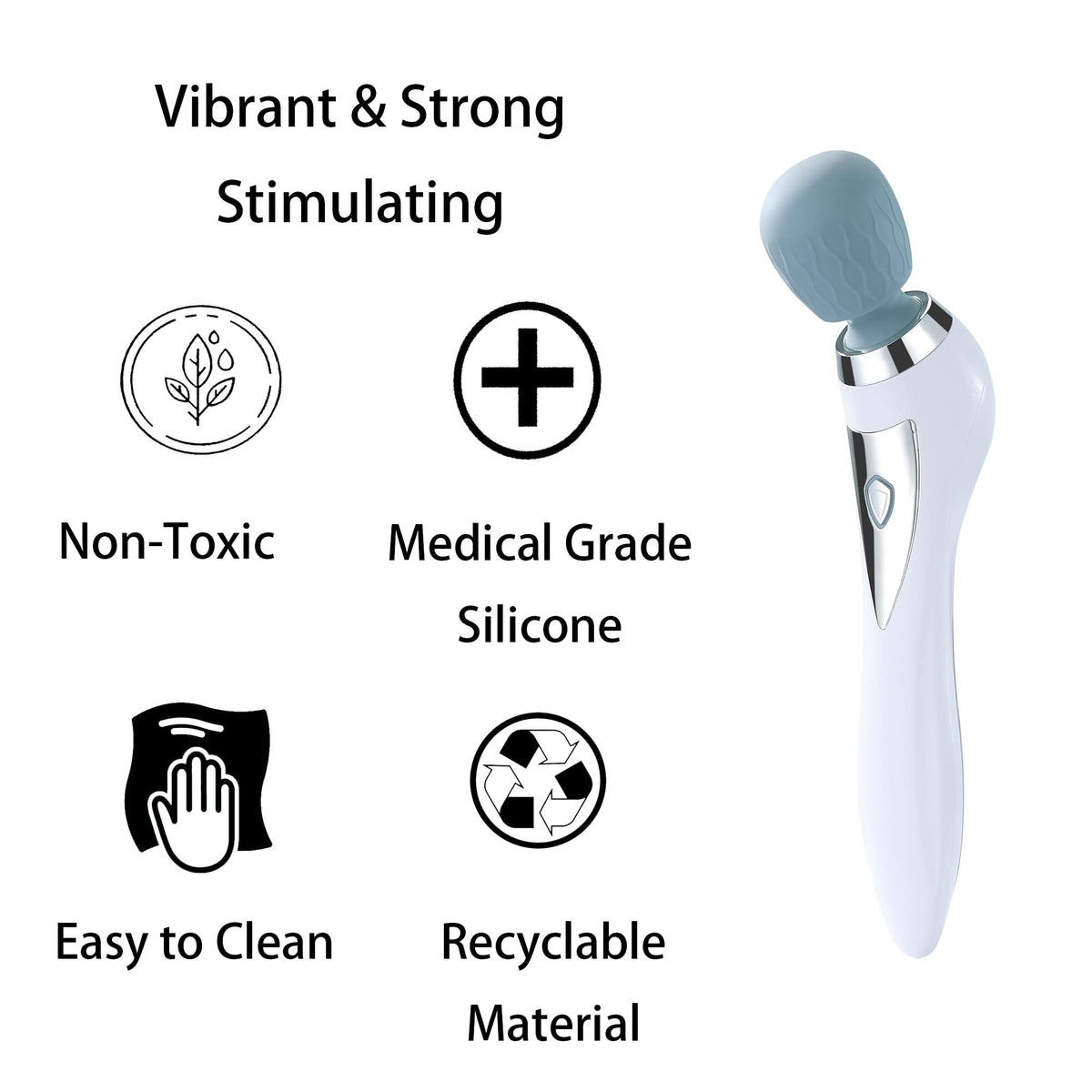 Asopal Handheld Cordless Personal Wand Massager, Muscle Massager for Neck Back Shoulder Waist Leg Feet, Portable Full Bo