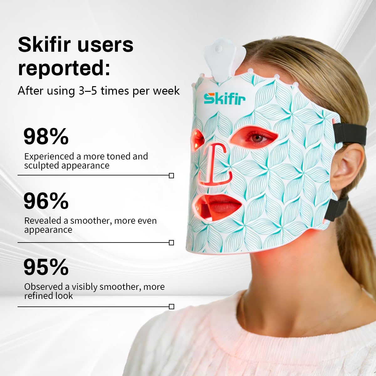 skifir Wireless Photoelectric Beauty Red Light Mask Sustainable, Rechargeable and Ergonomic Design for Home & Travel – f