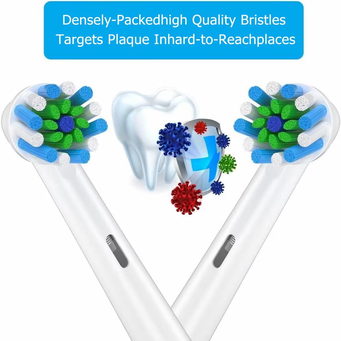 Set of 12 Schallcare replacement toothbrush heads for Oral-B electric toothbrushes, featuring soft bristles and easy attachment.