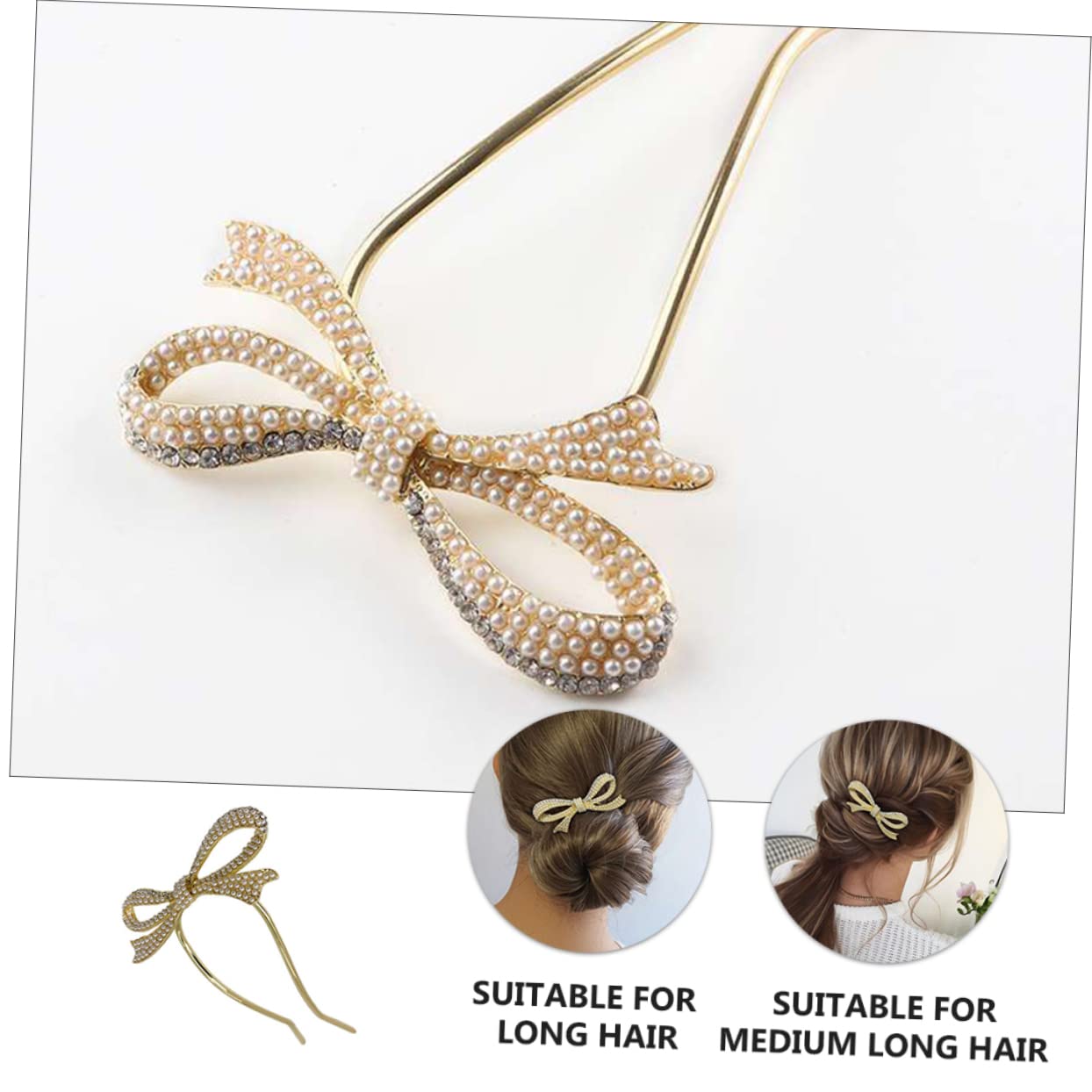 Happyyami Delicate Pearl Bridal Hairpin with Bow Design Elegant Wedding Hair Accessory for Women Construction for Special Occasions and Cultural Celebrations