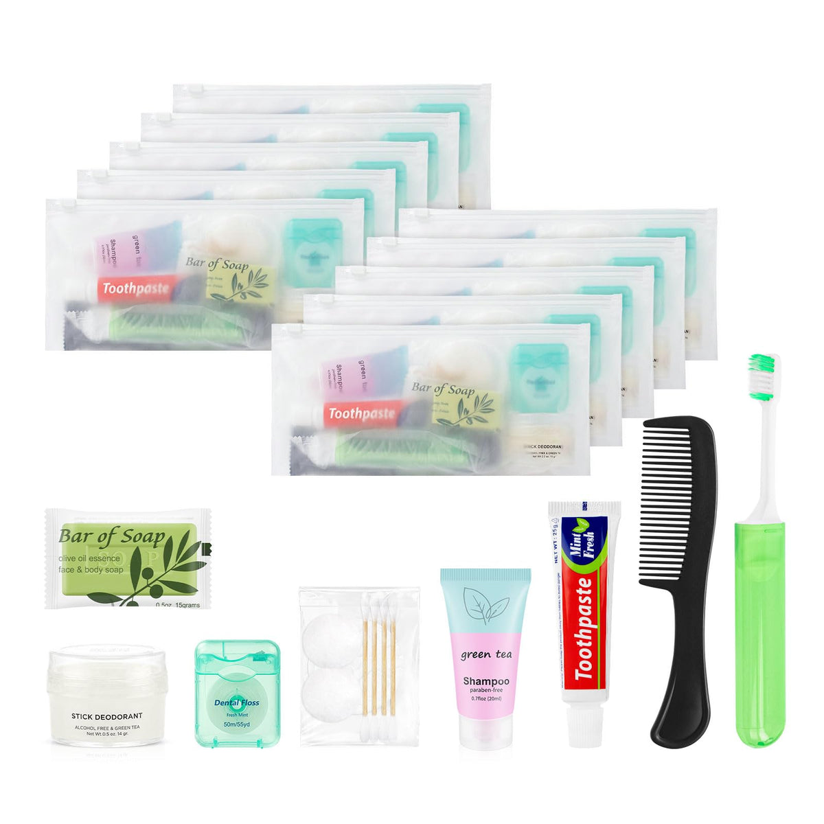 10 Homeless Kit Bulk Toiletry Kit Travel Size Toiletries - skourvut Official Imagery - 1