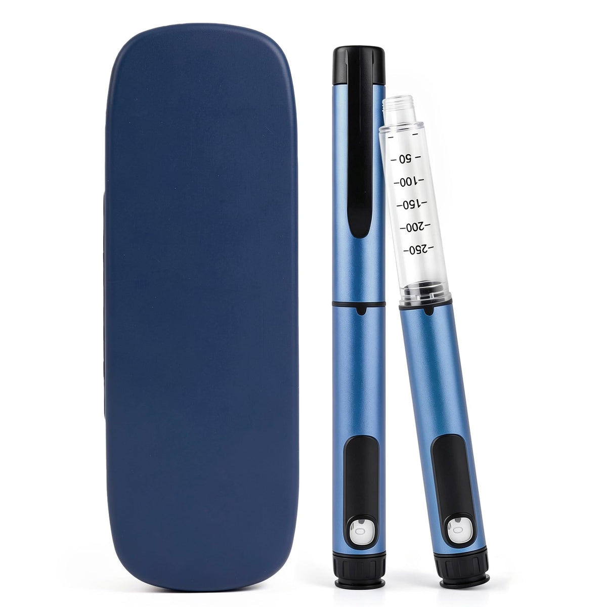 CernoSilo 80 Unit Reusable Peptide Pen with Storage Case, Blue Adjustable Injection Pen for 3mL Cartridges, Precision Do