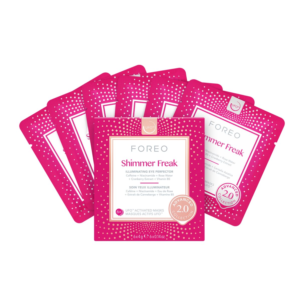 FOREO Shimmer Freak 2.0 UFO Activated Eye Mask - Niacinamide, 6pcs – product photo (Masks)