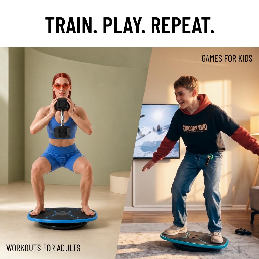 GoCube GoBalance Board - App-Enabled Balance Board. Smart Bluetooth Sensor, 12 FREE Interactive Games - Fun, Balance Tra