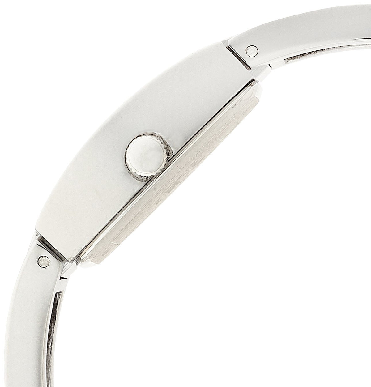 Armitron Women's Genuine Crystal Accented Bangle Watch – close-up detail in Silver