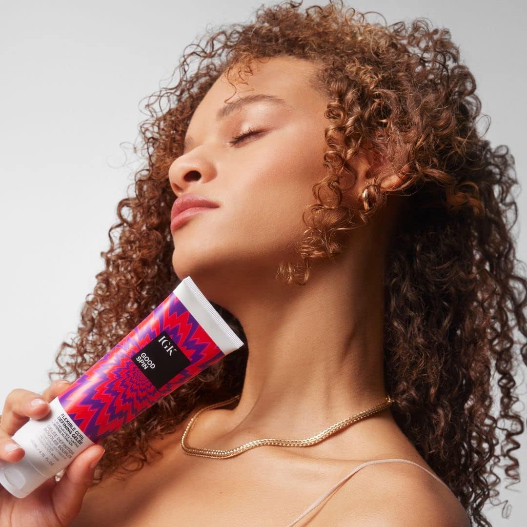 IGK GOOD SPIN Flexible Curl Defining Gelee | Hydrating + Frizz Control + Hold | Vegan + Cruelty Free | 4.75 Oz