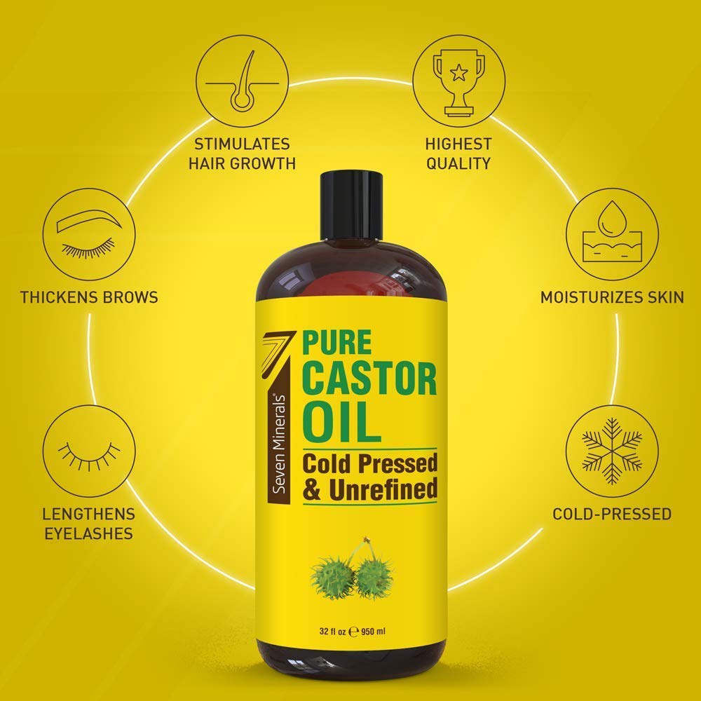 Seven Minerals Pure Grapeseed Oil & Pure Castor Oil – close-up detail