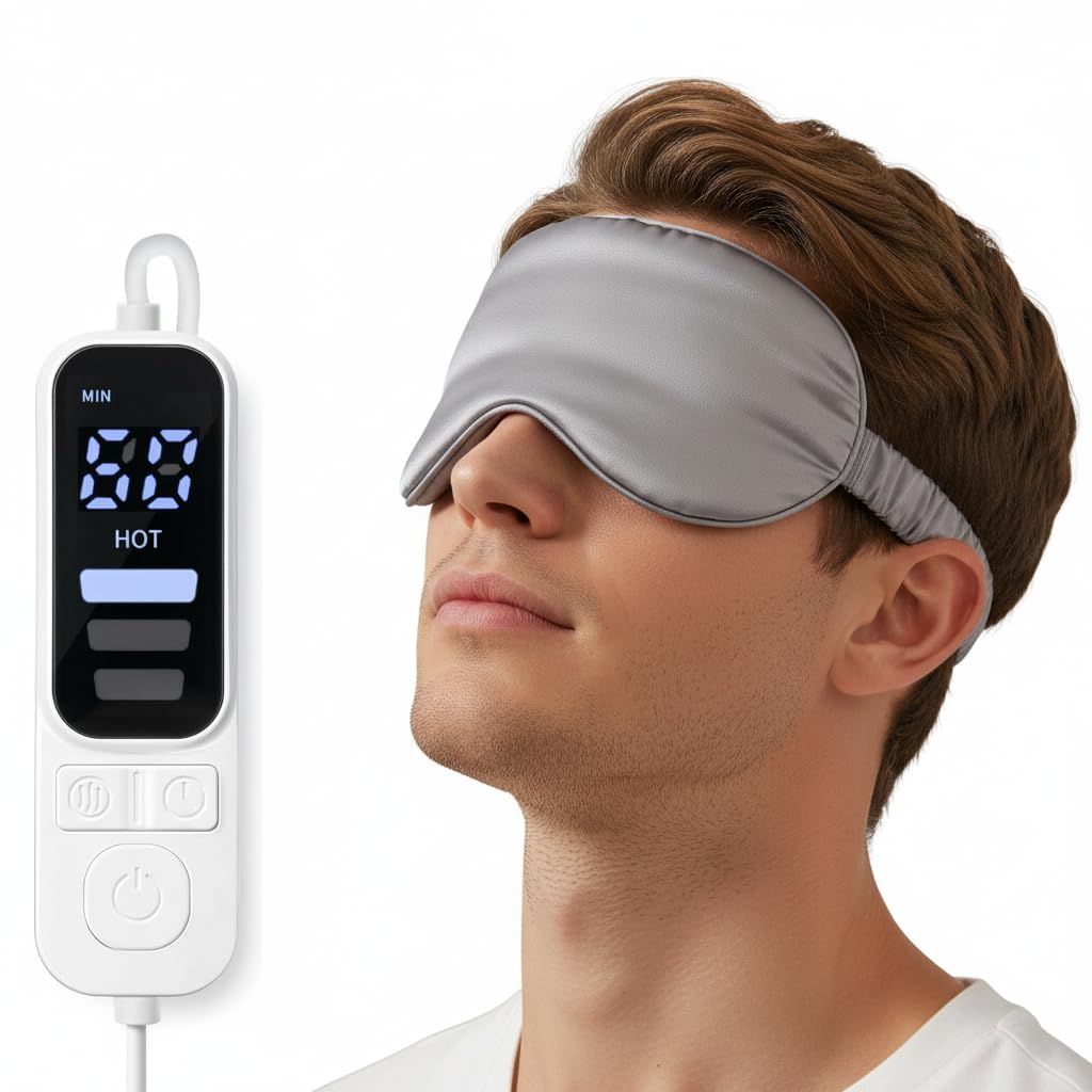 FlexTherm Silk-like Heated Eye Mask for Dry Eyes, MGD, Blepharitis, Stye, Grey – Grey, Silk-like