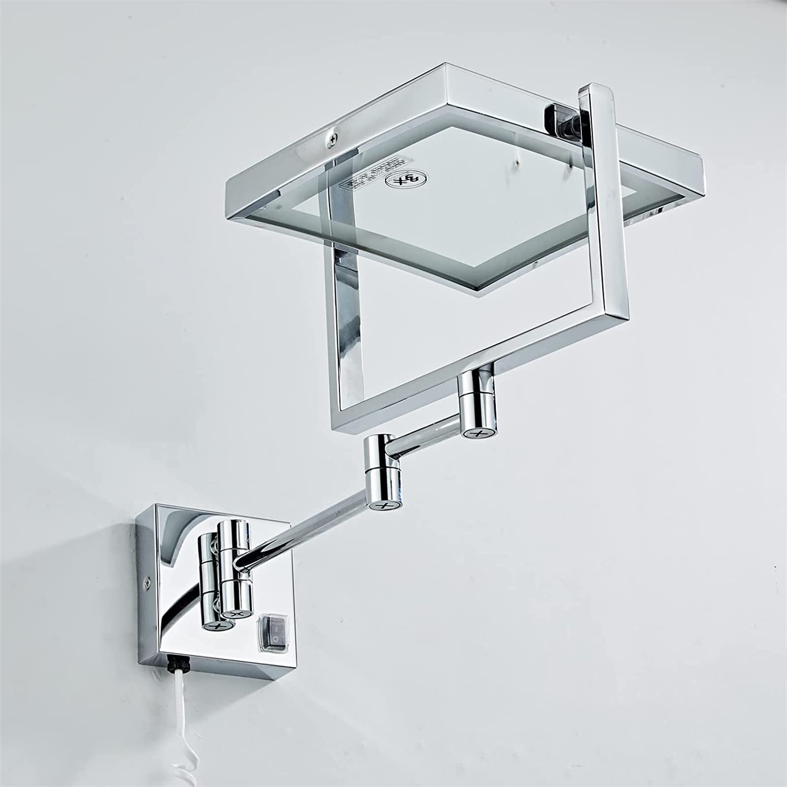 Led Makeup Mirror with Lights, 360° Rotating Double-Sided 1x/3x Magnification, Wall-Mounted Brass Bathroom Mirror, Make Up Mirror with Lights, Lighted Makeup Mirror Brass Plug in