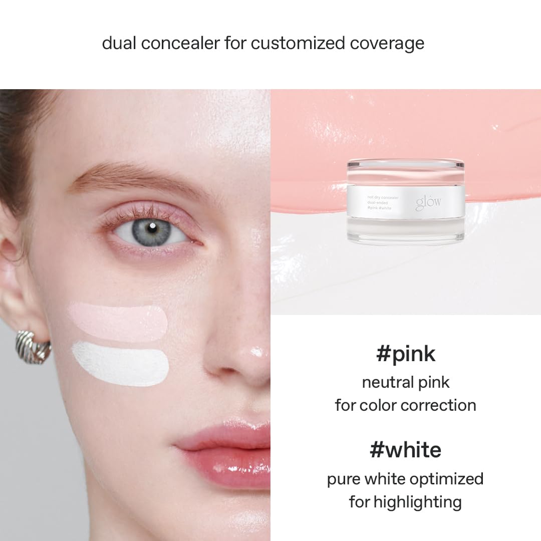 glow not dry concealer #pink #white,korean makeup 0.4 oz – alternate angle