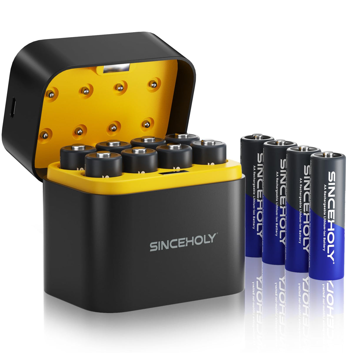 12 Pack 1 5V 3600mWh AA Lithium Rechargeable Batteries with - SINCEHOLY Official Imagery - 2