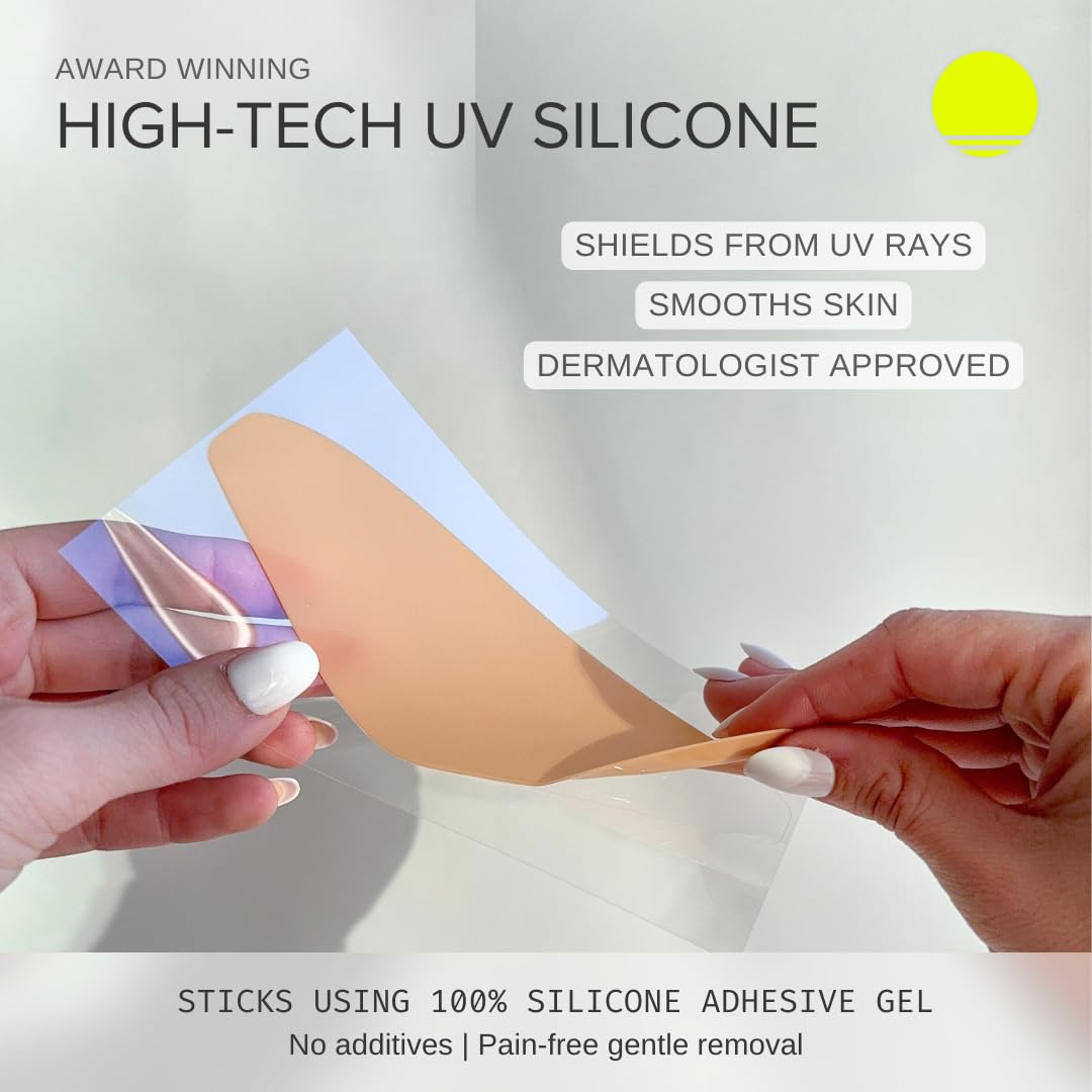 Sun Patch Reusable Forehead and Neck Sunblock Patches - 100% Silicone Sunscreen for UV Protection, Face Stickers With UP