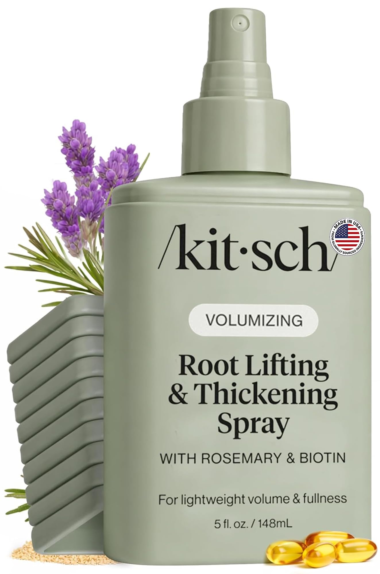 Kitsch Root Lifting and Thickening Spray in 5oz bottle, hair styling product for volume and fullness