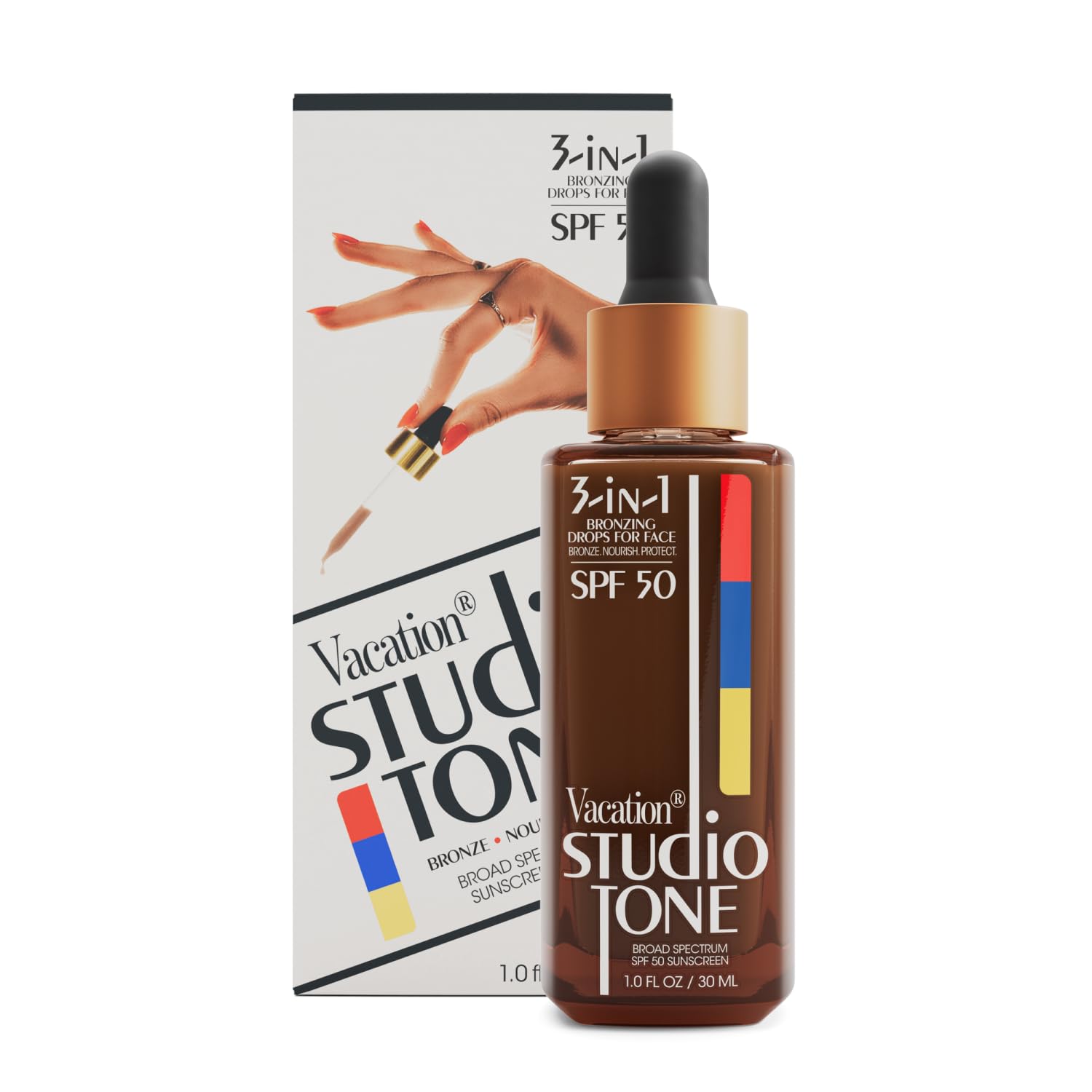 Vacation Studio Tone SPF 50 Bronzing Drops for Face, 1 Fluid Ounce