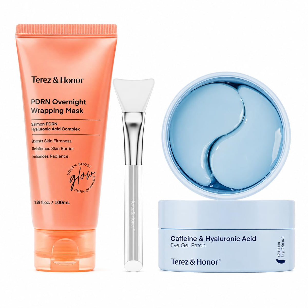 TEREZ & HONOR Under Eye Patches & PDRN Night Wrapping Peel Off Facial Mask Duo Kit – product photo (Masks)