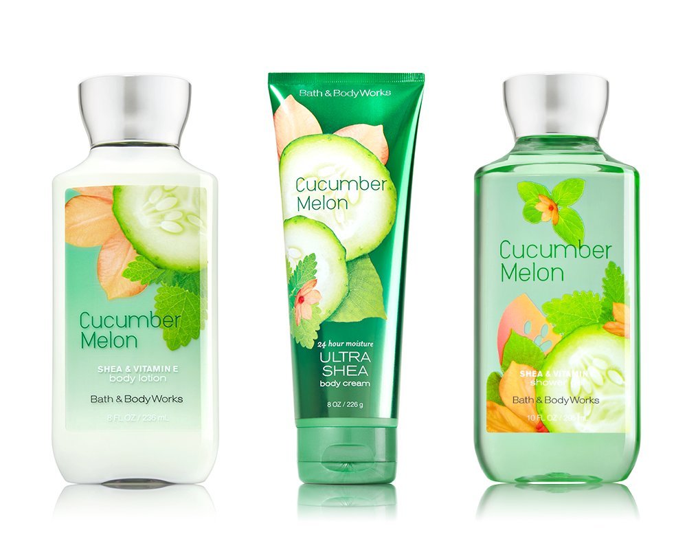 Bath & Body Works Signature Collection Cucumber Melon 3 Piece Gift Set: Body Cream, Shower Gel & Body Lotion – product p