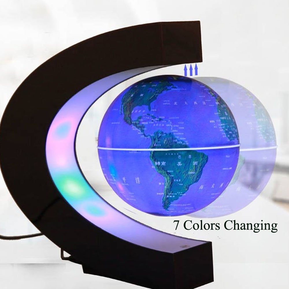 Office Desk Lamp Multi-Color Changing Floating Levitating Light Decoration FUZADEL Magnetic Levitation Floating World Ma