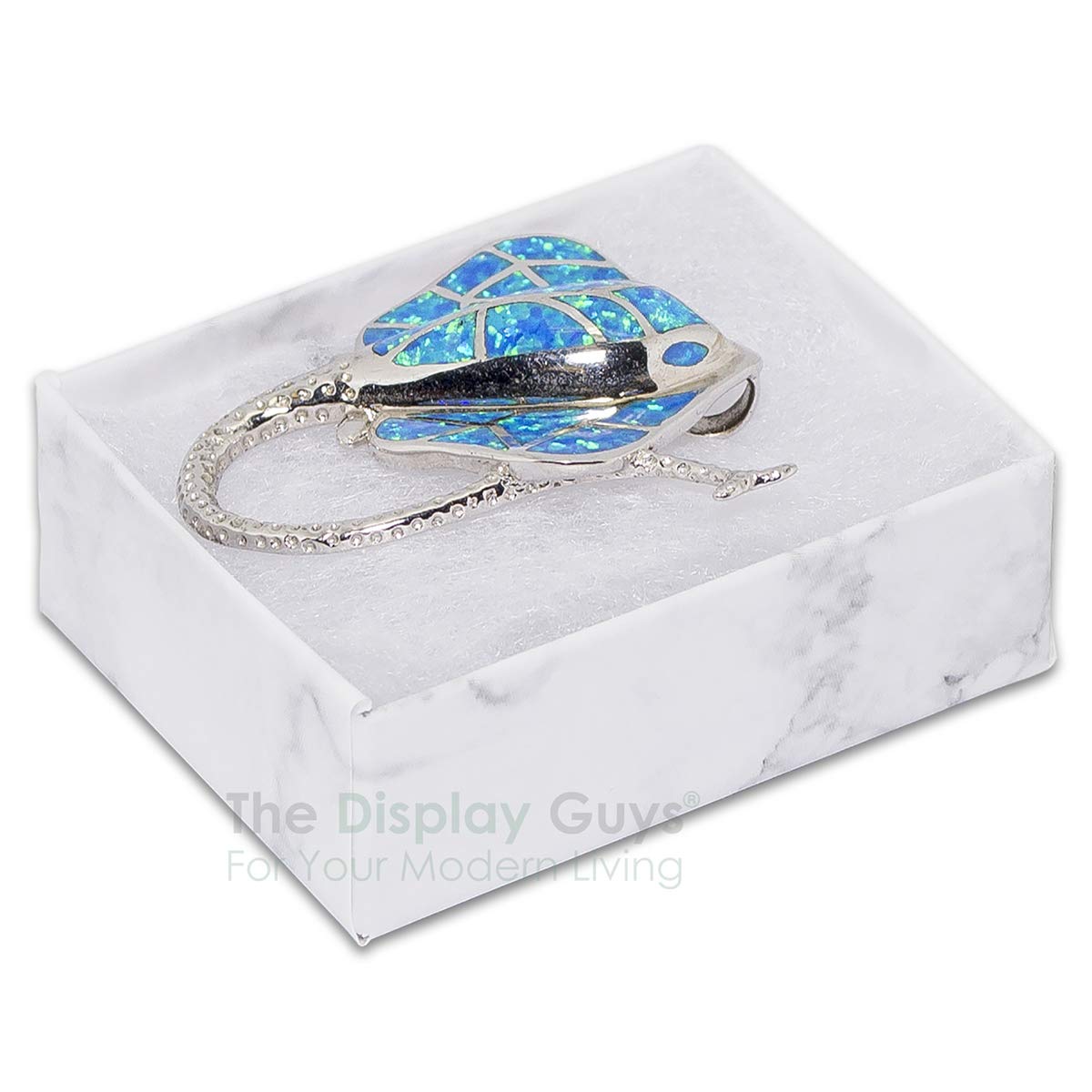 TheDisplayGuys For Your Modern Living TheDisplayGuys 100 Cardboard Jewelry Gift Boxes with Inserts - Marble White – prod