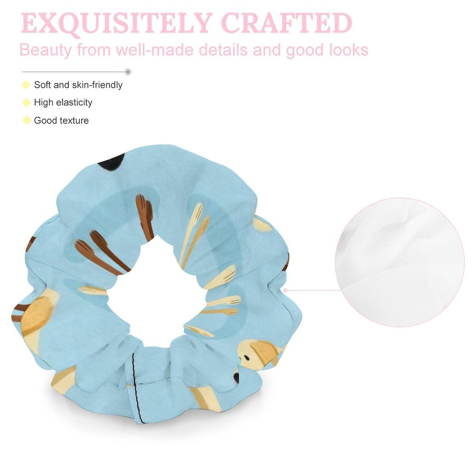 WUXEKZO women's coil ruffle scrunchie with strong elasticity, perfect for prom hairstyles, made of soft, flexible hair tie material.