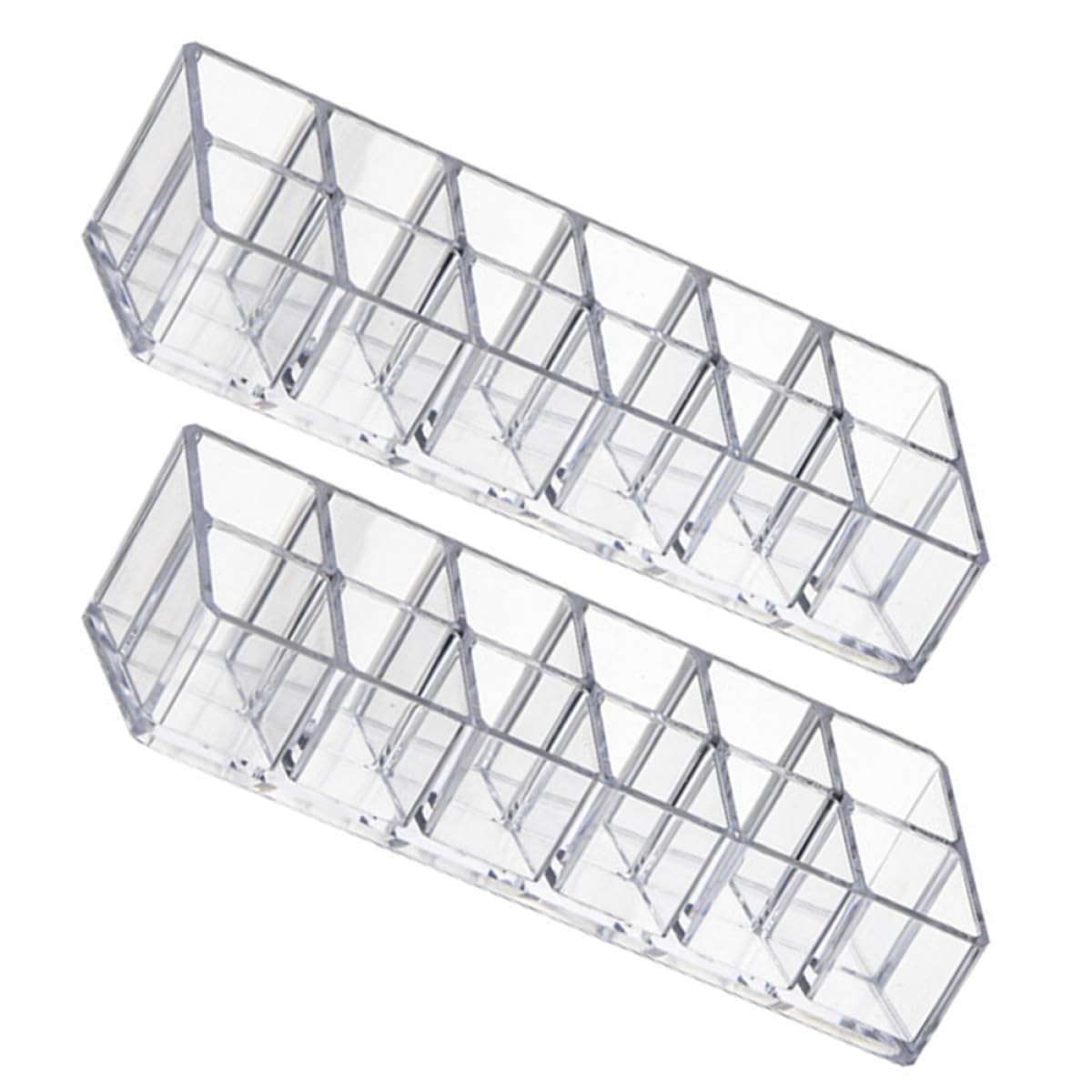 Sewroro 2-piece lipstick organizer and lip gloss holder with 12 slots, double-layer design, thickened cosmetic storage caddy for vanity