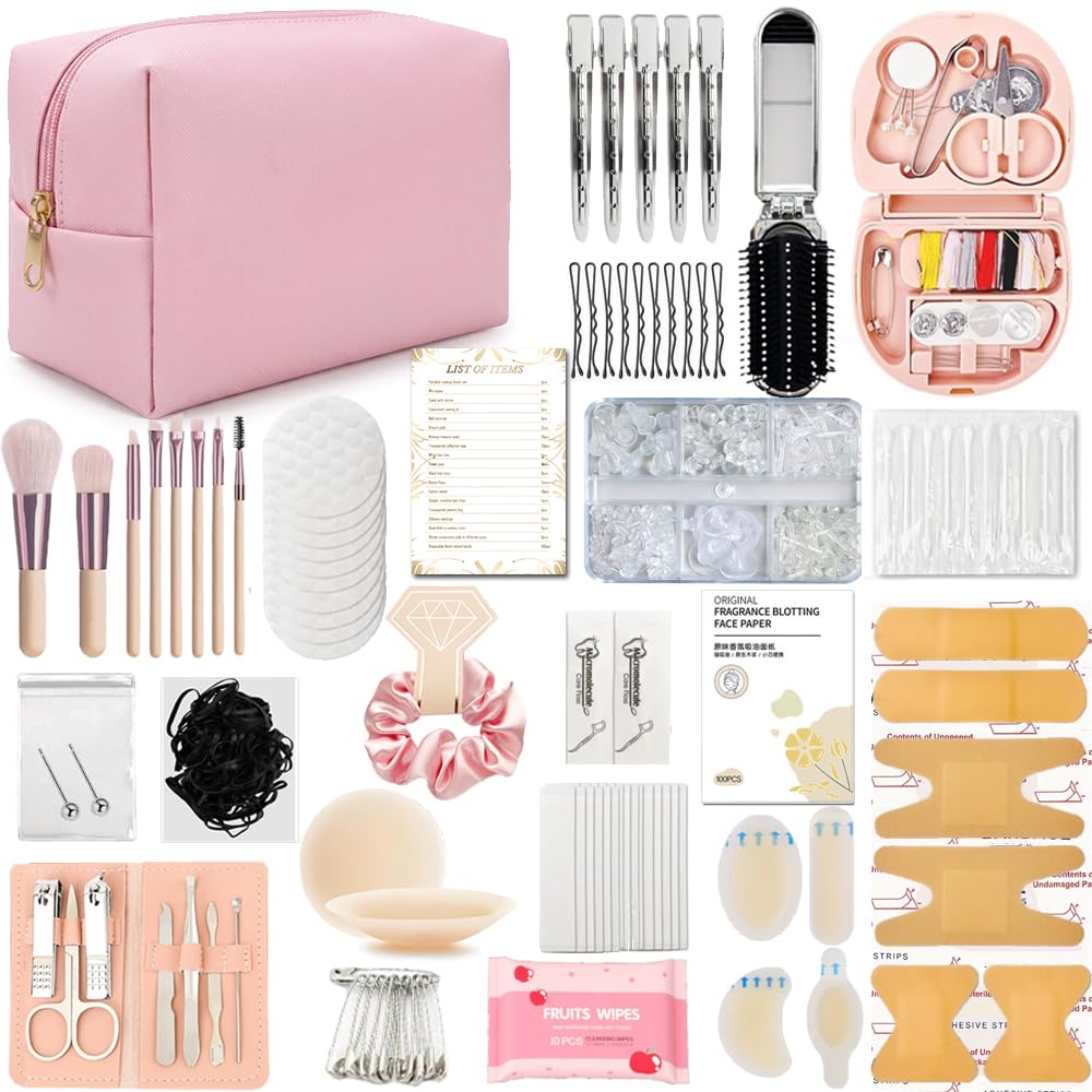 Tindisonka Emergency Kit for Women – Mini Emergency Kit with 50+ Essentials, Bridal & Wedding Day Survival Kit, Travel S