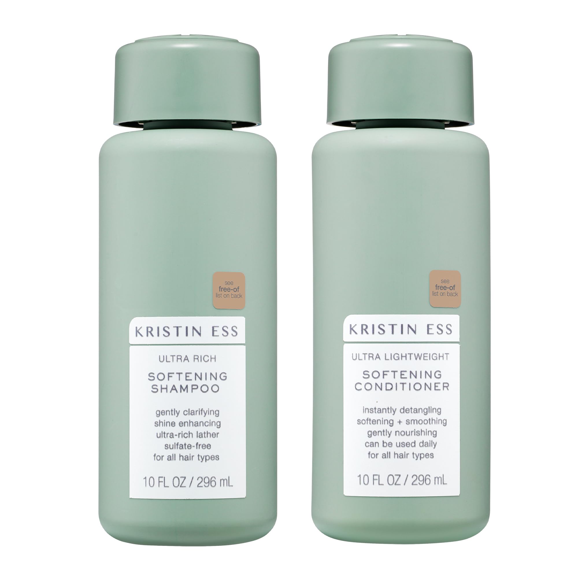 Kristin Ess Softening Moisture Repair Shampoo and Conditioner set for dry, color-treated hair with anti-frizz, sulfate-free formula