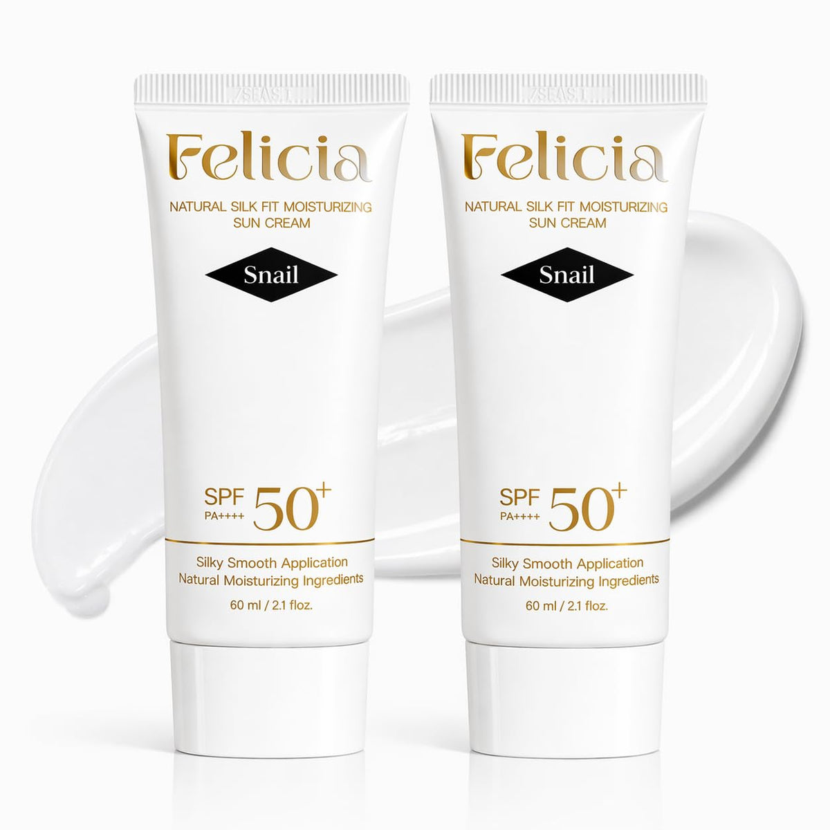 Korean Snail Mucin Sunscreen - SPF 50+ PA++++ Korean Glass Skin Sun Cream with Snail Mucin & Ceramide, Moisturizing & Li