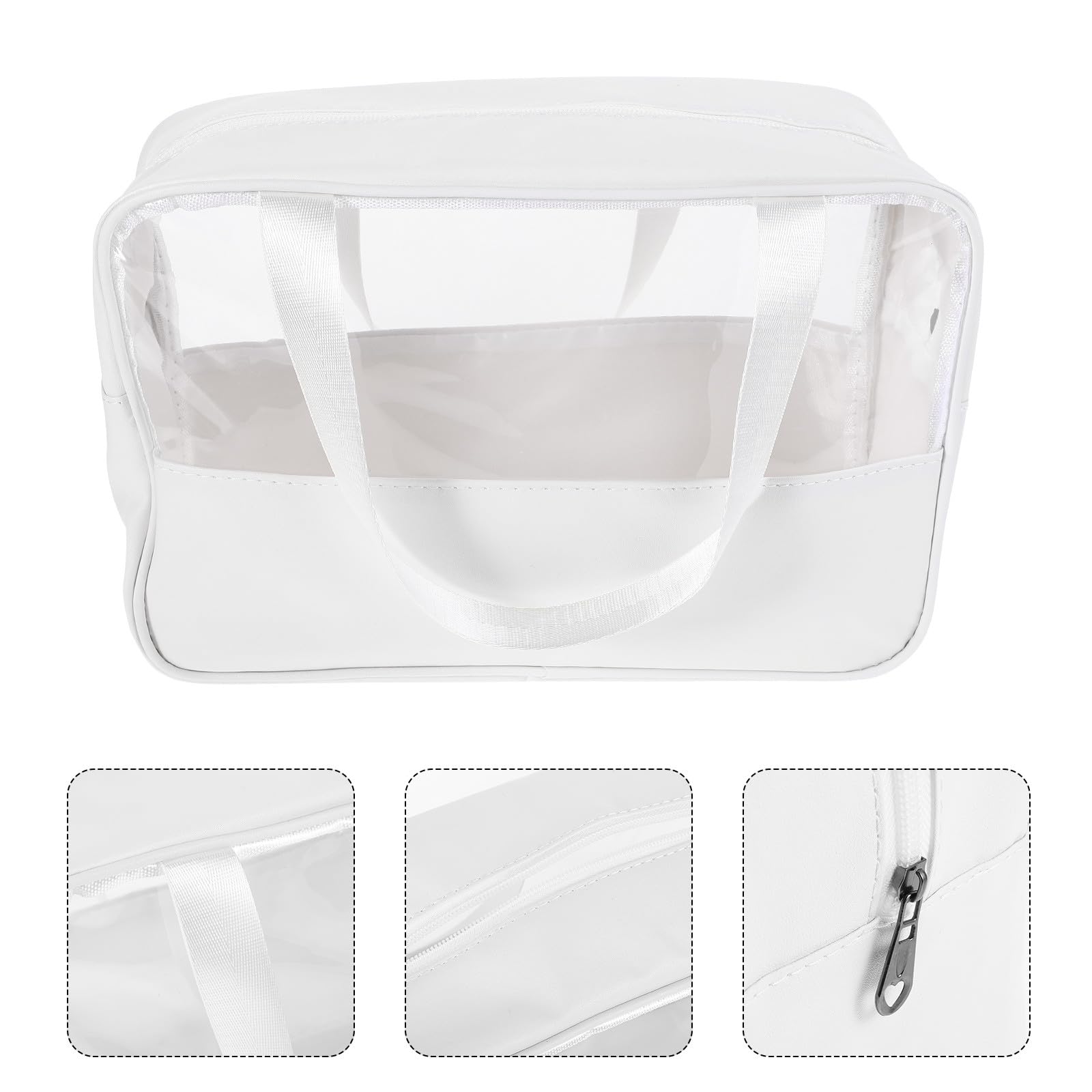 Zerodeko large splashproof cosmetic case with handle, waterproof travel makeup organizer for women, spacious toiletry pouch.