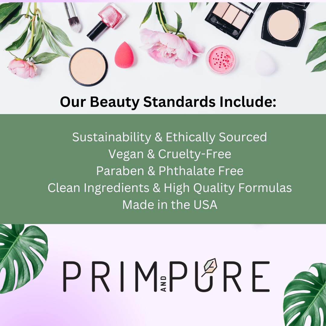 Prim and Pure Kids Makeup Gift Set - Stencil, Makeup Eyeshadow Bioglitter Lip Gloss and Cosmetic Bag Mirror Makeup Brush