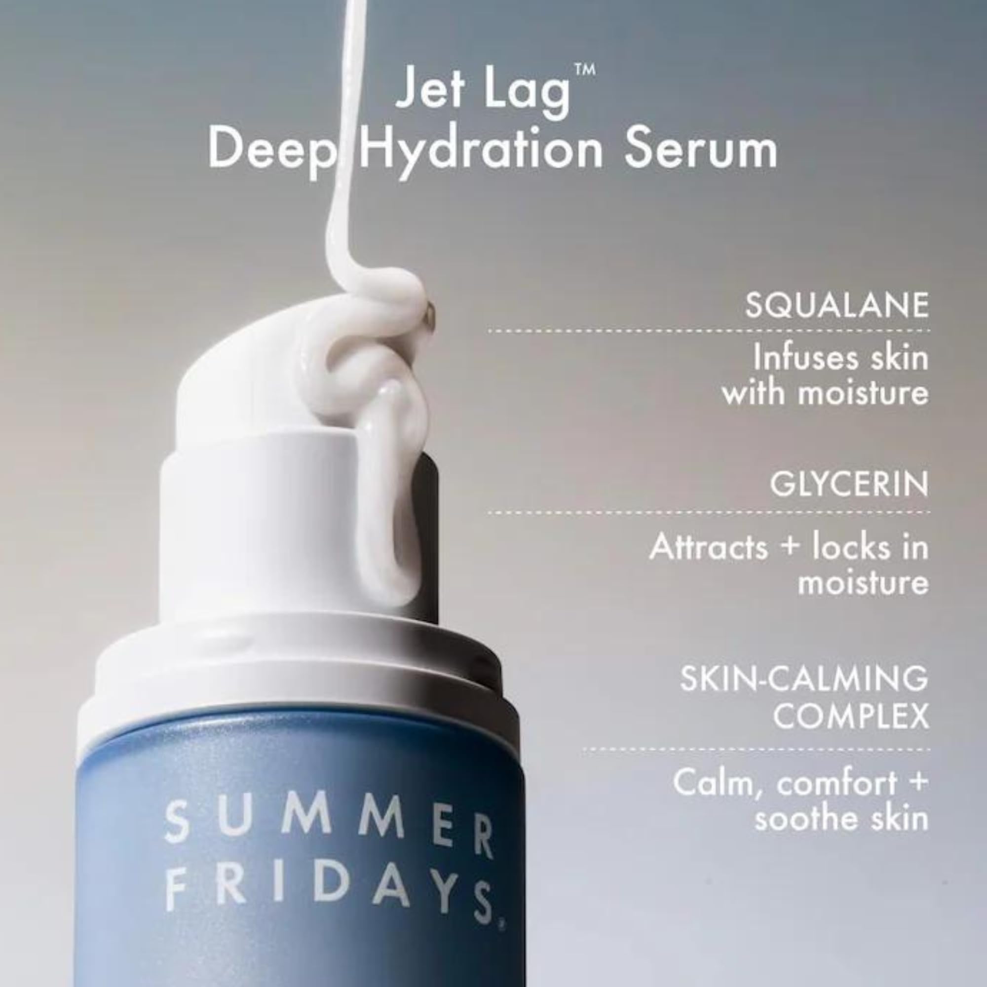 Summer Fridays Jet Lag™ mini skincare set with hydrating mask, eye patches, face serum, and hydration mist in travel size.
