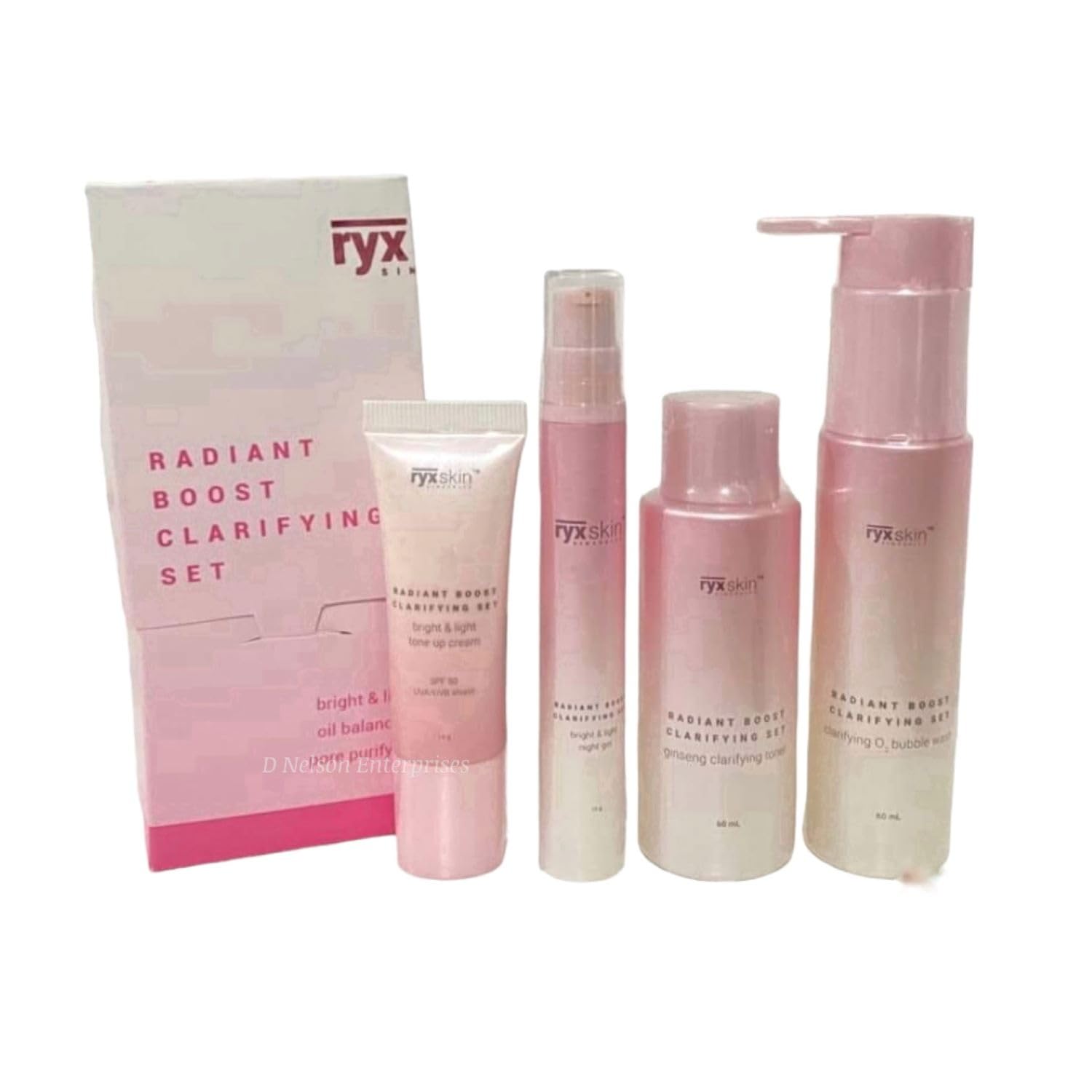 Lydia Grace Luxe Beauty Radiant Boost Clarifying Set for face, skincare kit featuring anti-aging, unscented K-beauty facial products.
