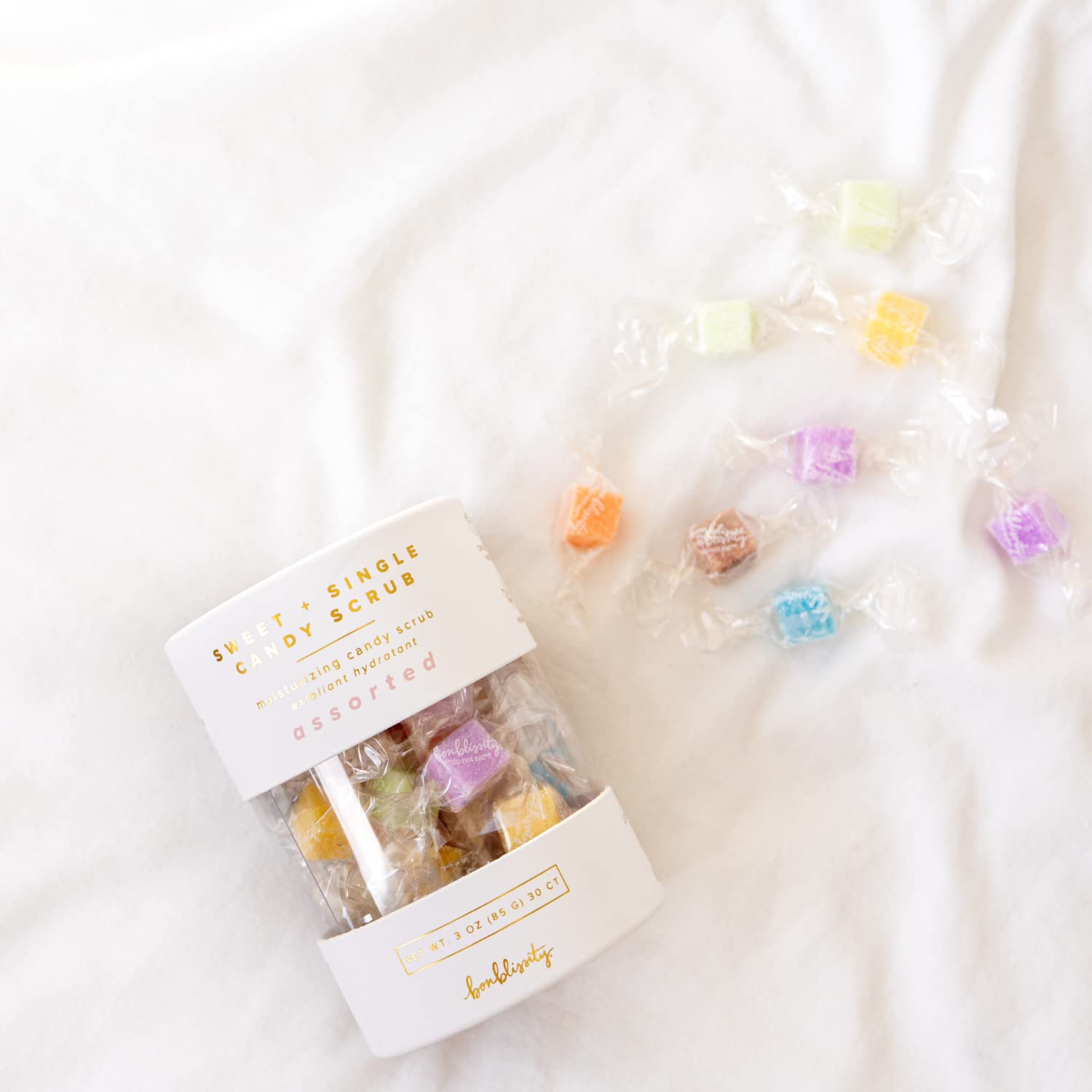 Bonblissity Sugar Cubes Candy Scrub, 30 pcs Assorted Scents, Spa Gift Set