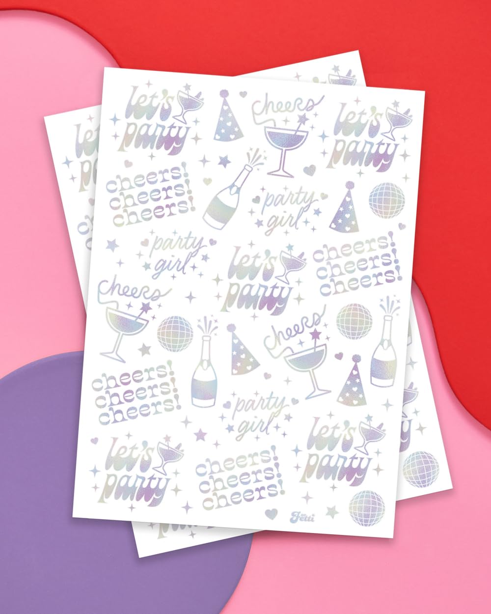 xo, Fetti Cheers Party Temporary Tattoos - 52 iridescent styles | Bachelorette Party Supplies, Birthday Party Favors, Di