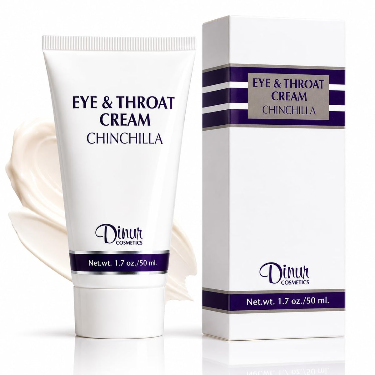 Dinur Cosmetics Chinchilla Eye & Throat Cream Reduces Fine Lines Wrinkles Puffy Eyes & Under Eye Dark Circles Penetrates