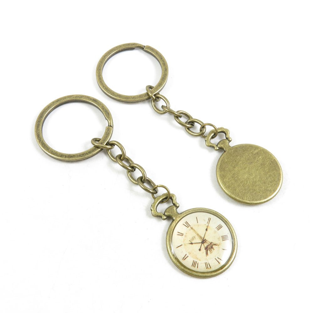 4044 Charms Fashion Jewelry Keyring Keychain Door Car Key Tag Ring Chain I8PP4 Clock Pocket Watch – product photo (Keyri