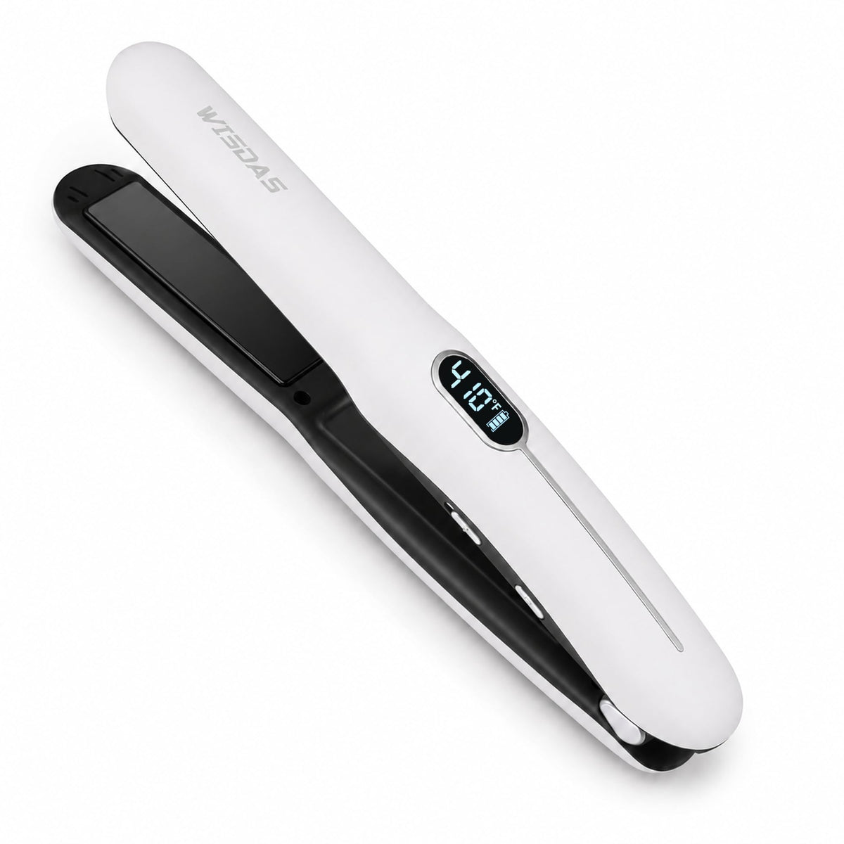WISDAS Cordless Hair Straightener, Mini 2-in-1 Travel Flat Iron, White – White, Acrylonitrile Butadiene Styrene (ABS)