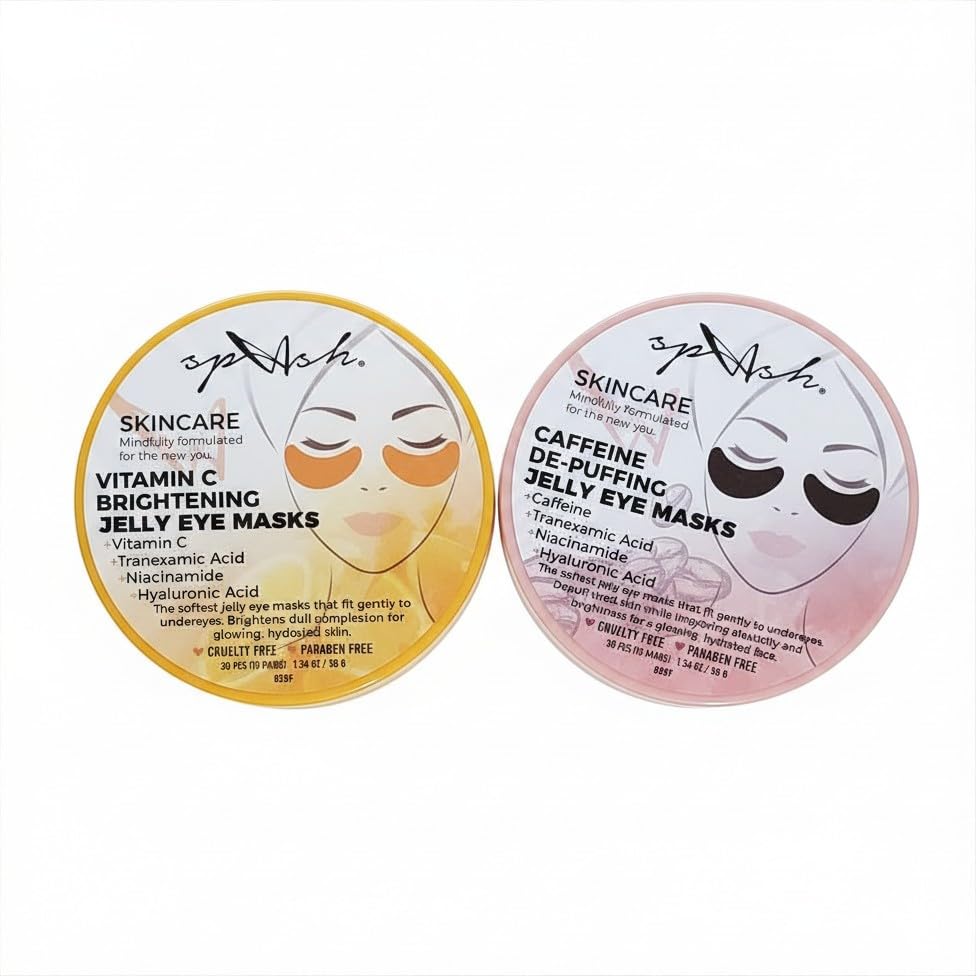 Skincare Jelly Eye Masks Duo, Vitamin C & Caffeine - Product Imagery