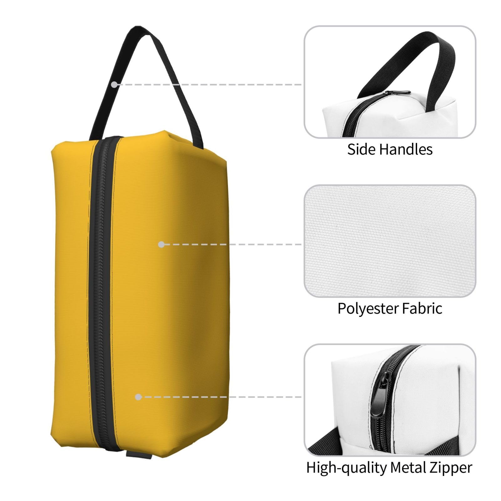 SXZVVBN large gold travel toiletry bag made of durable Oxford cloth, with multiple compartments for cosmetics and toiletries.