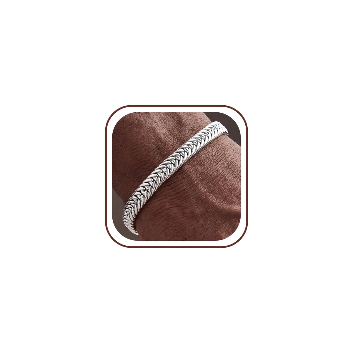 Quokoy S925 Sterling Silver Bracelet for Men, 6.5mm Cuban Chain Bracelet – product photo (Link)