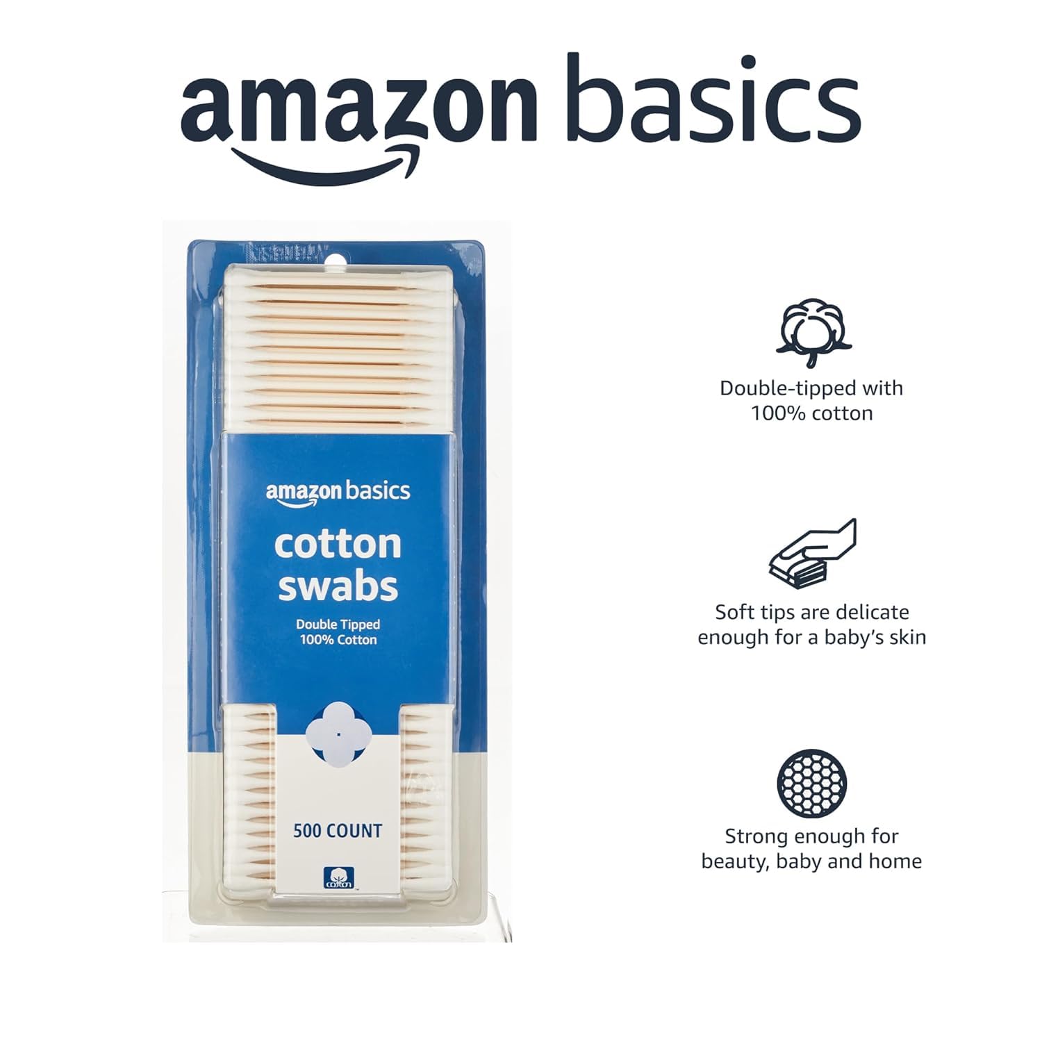 Amazon Basics Cotton Swabs 500 Ct – Baby Safe