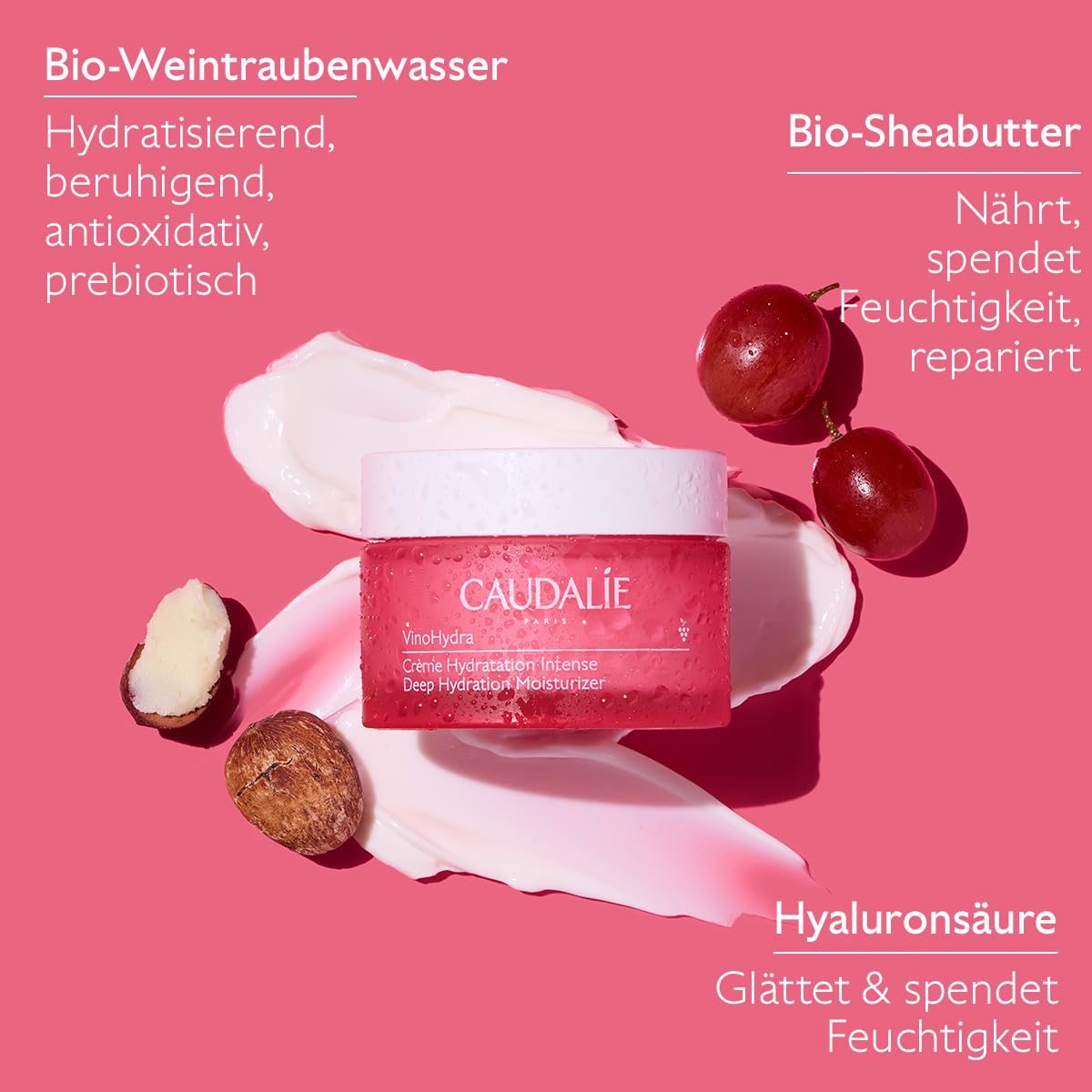 Caudalie VinoHydra Deep Hydration Moisturizer with Hyaluronic Acid – packaging and label