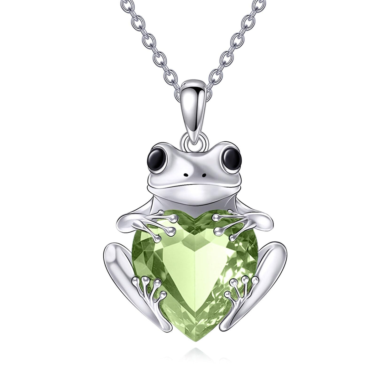 TOUPOP Frog Necklace S925 Sterling Silver Crystal Frog Gifts for Women – product photo (Pendant Necklaces)