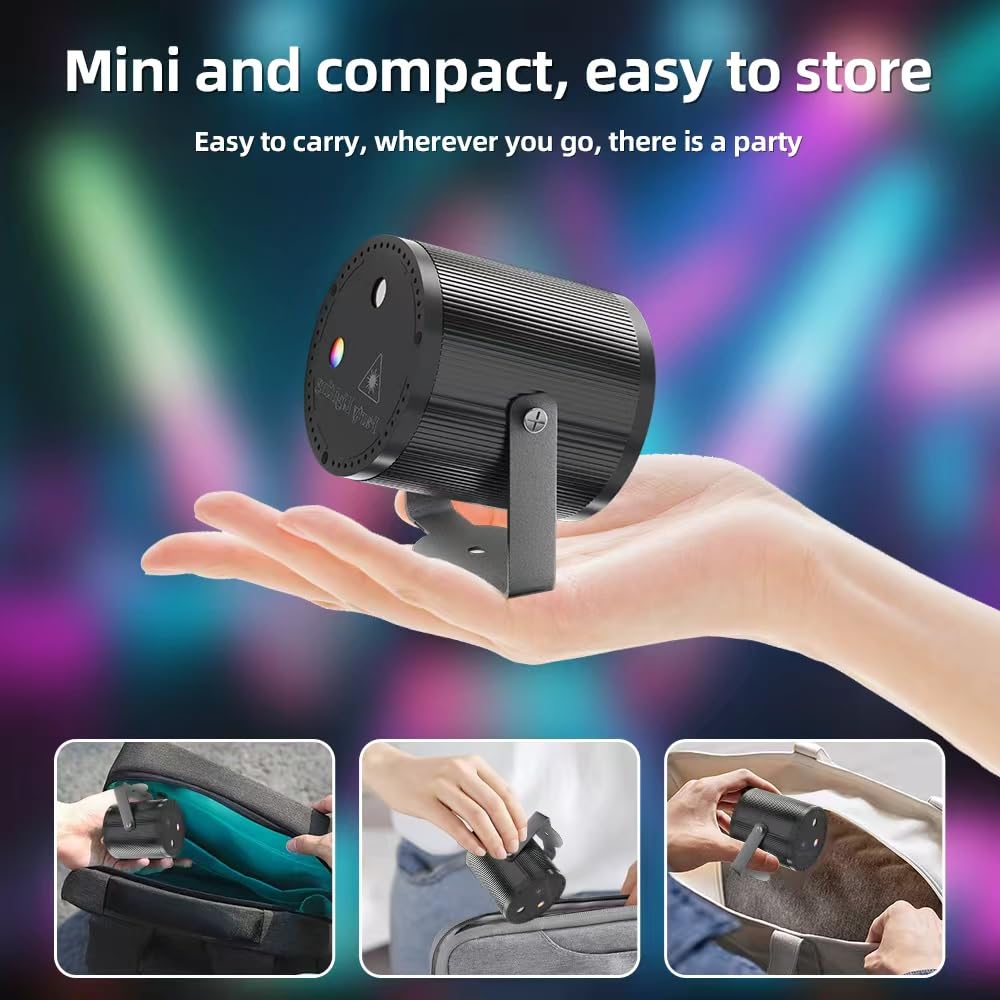 Mslitely Mini Disco Light Party Light Sound Activated dj Equipment 2 Pack – alternate angle