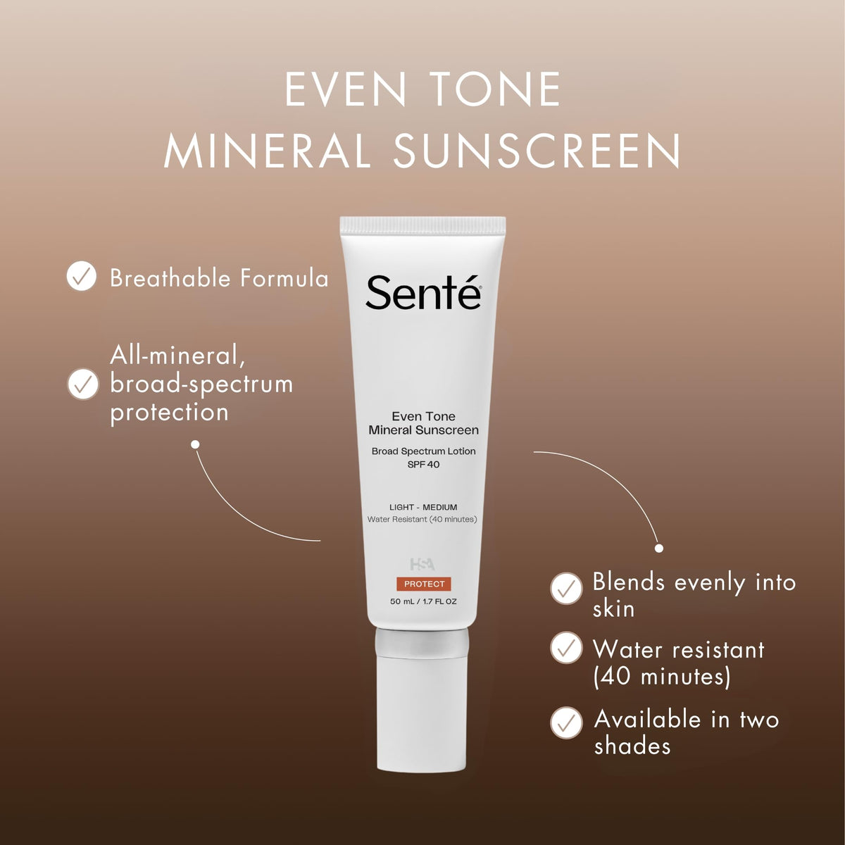Sent Even Tone Mineral Sunscreen Tinted SPF 40 - Sente Official Imagery - 3