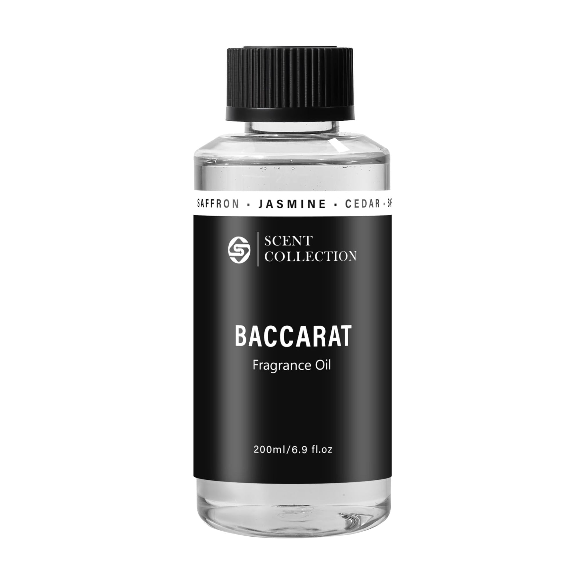Baccarat Hotel Scent Collection saffron cedar essential oil diffuser bottle, 200ml, aromatic oil for home fragrance.