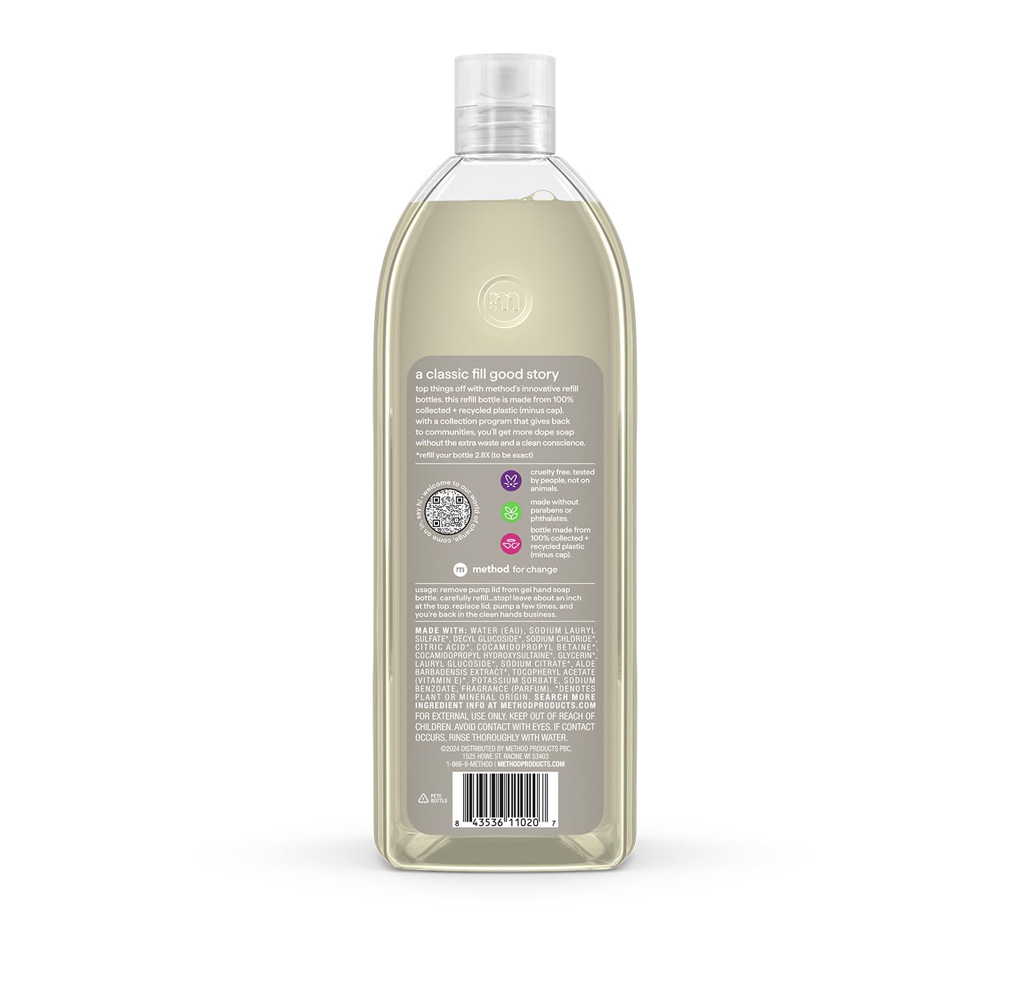 method Gel Hand Wash Refill, Violet + Lavender, 34 fl oz, 4 Pack