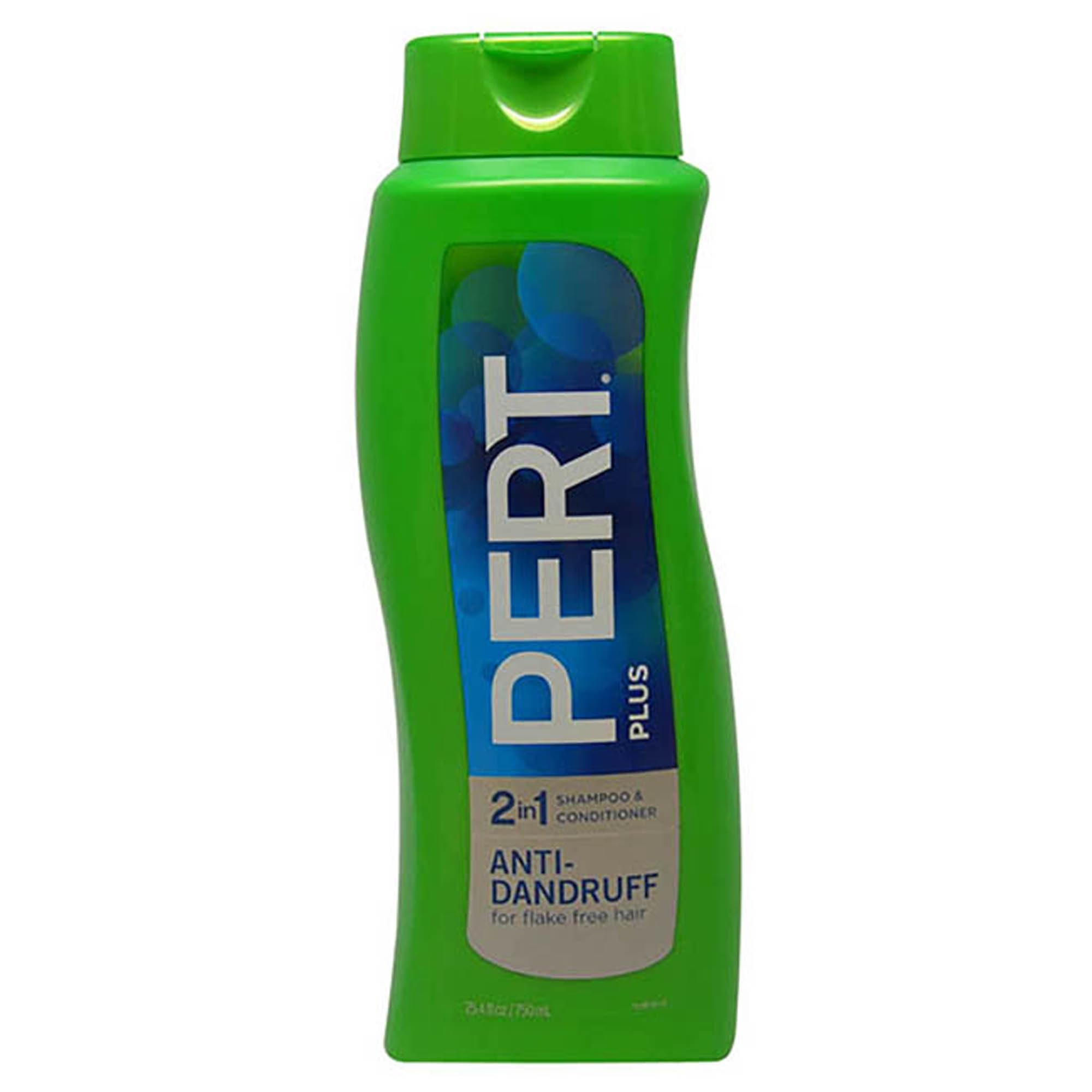 Pert Plus 2-in-1 dandruff control shampoo and conditioner bottles, 25.4oz each, in a pack of four.