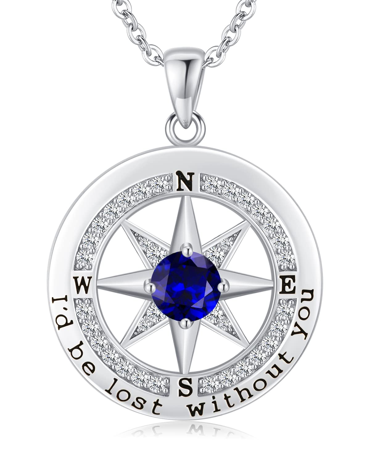 Gifon Compass Necklace Women, Gifts Anniversary Wife, 925 Silver Love Jewelry Her – product photo (Pendant Necklaces)